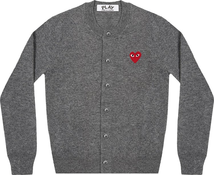 Comme des Garcons PLAY Heart Cardigan Grey