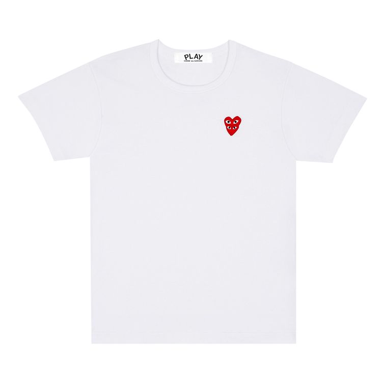 Comme des Garcons PLAY Double Heart T Shirt White