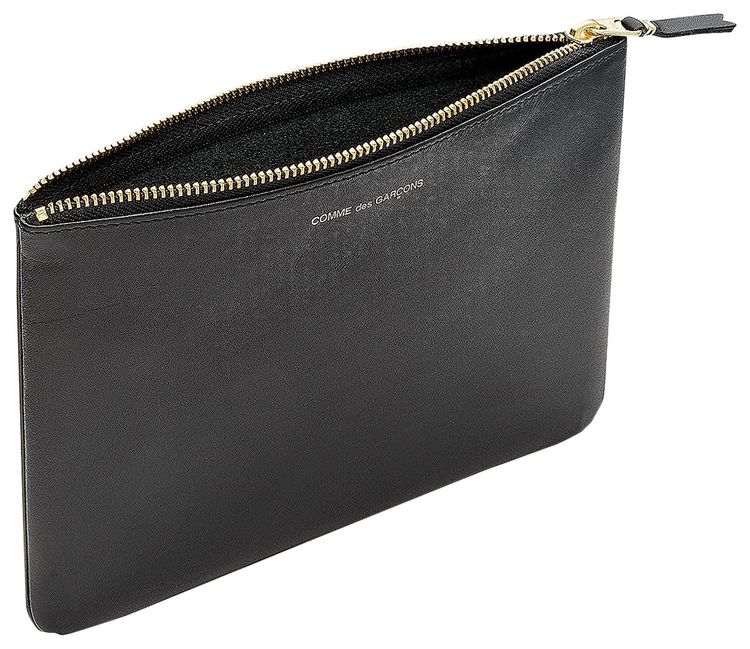 Comme des Garcons Leather Zip Pouch Black