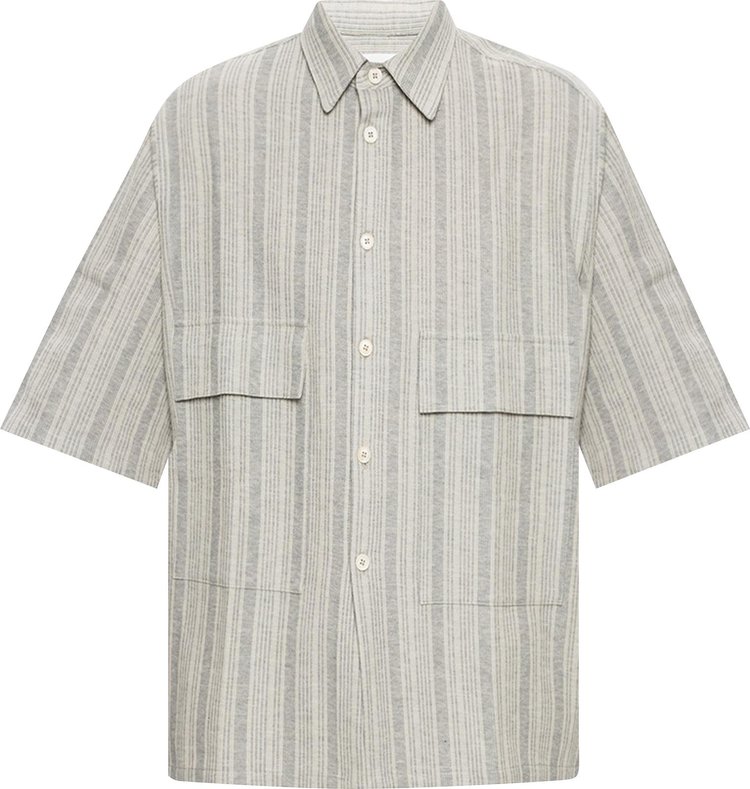 Jil Sander Short Sleeve Button Down Shirt Open Grey