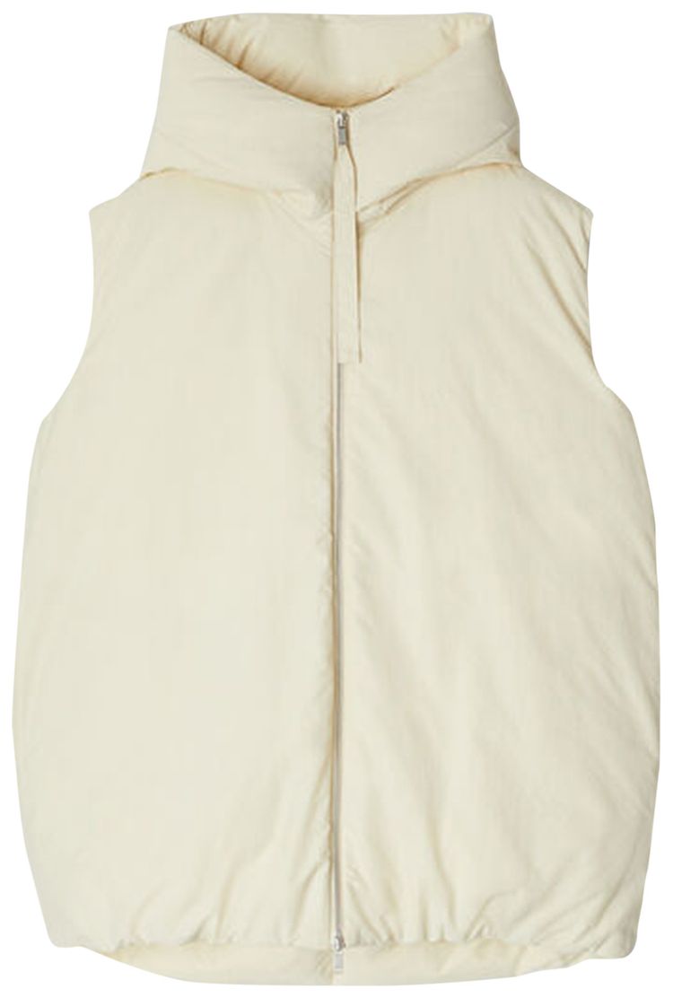 Jil Sander Medium Fill Down Gilet Vest Vanilla