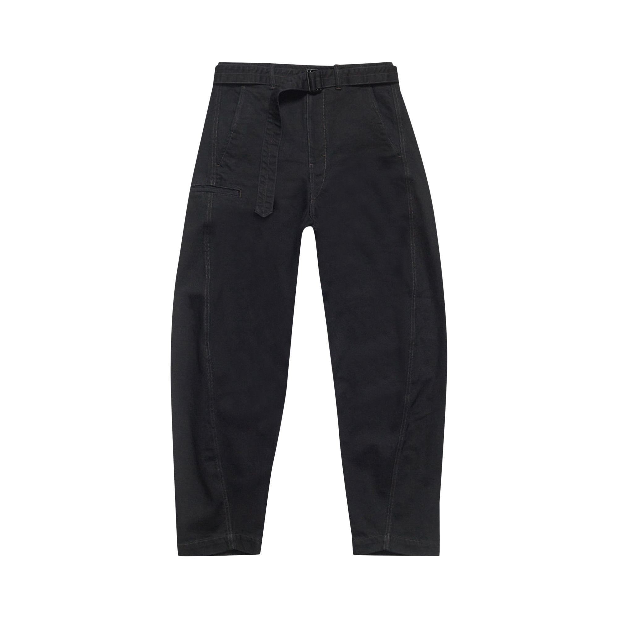 【LEMAIRE】TWISTED CHINO PANTS BLACK 48 LEMAIRE】TWISTED CHINO PANTS BLACK 48 Unisex Twisted Belted