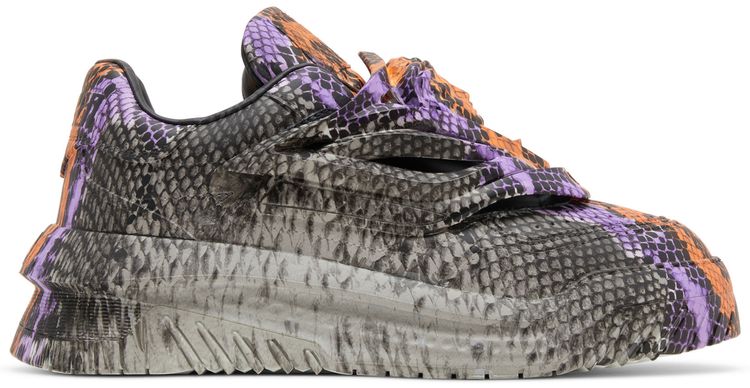 Versace Odissea Caged Rubber Medusa Sneaker Grey Orange Python