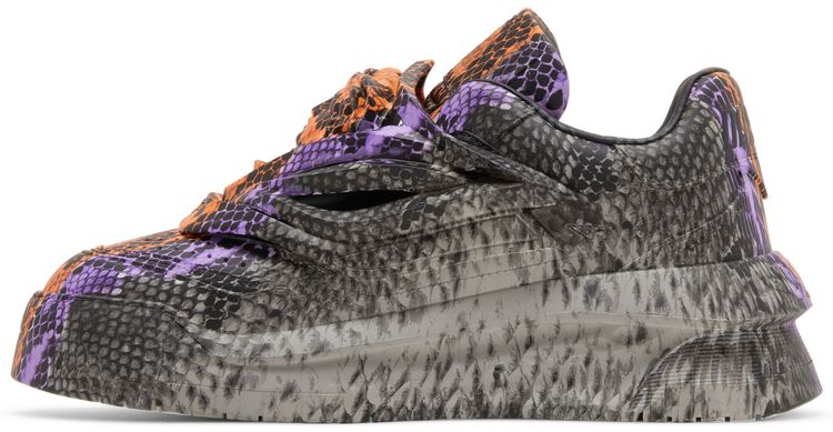 Versace Odissea Caged Rubber Medusa Sneaker Grey Orange Python
