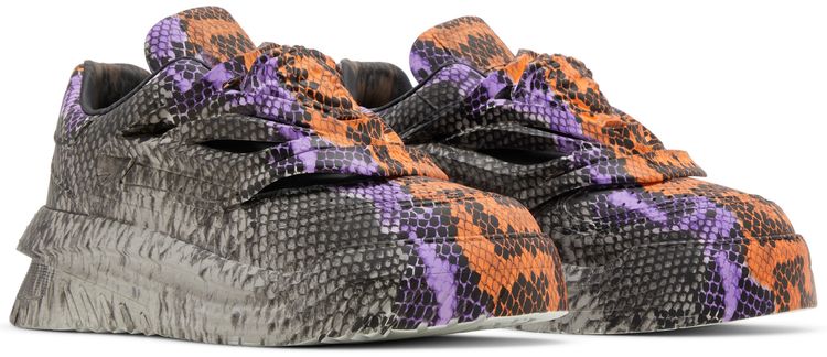 Versace Odissea Caged Rubber Medusa Sneaker Grey Orange Python