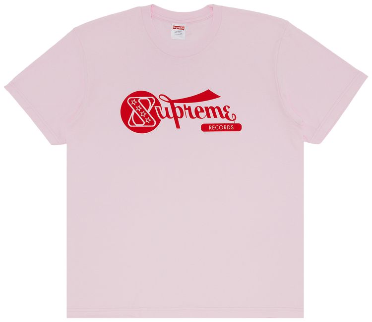 Supreme Records Tee Light Pink
