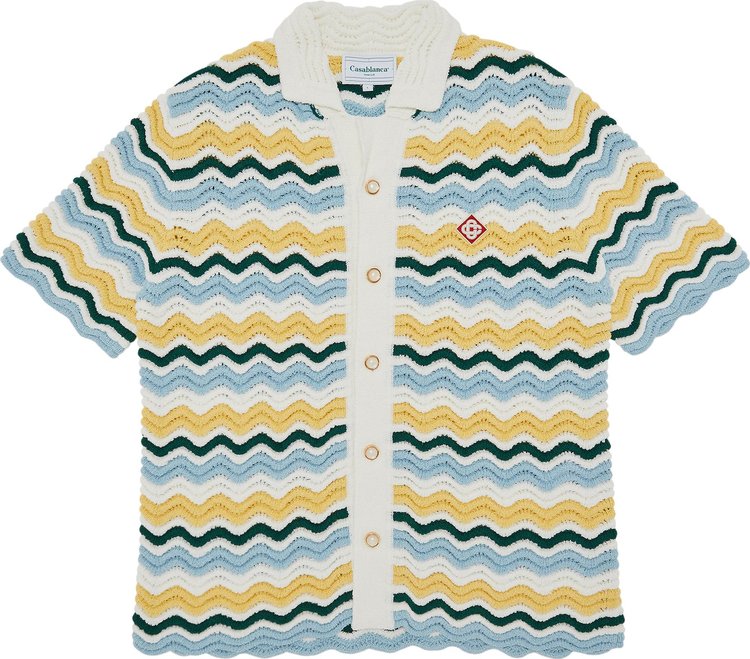 Casablanca Boucle Wave Shirt YellowBlue