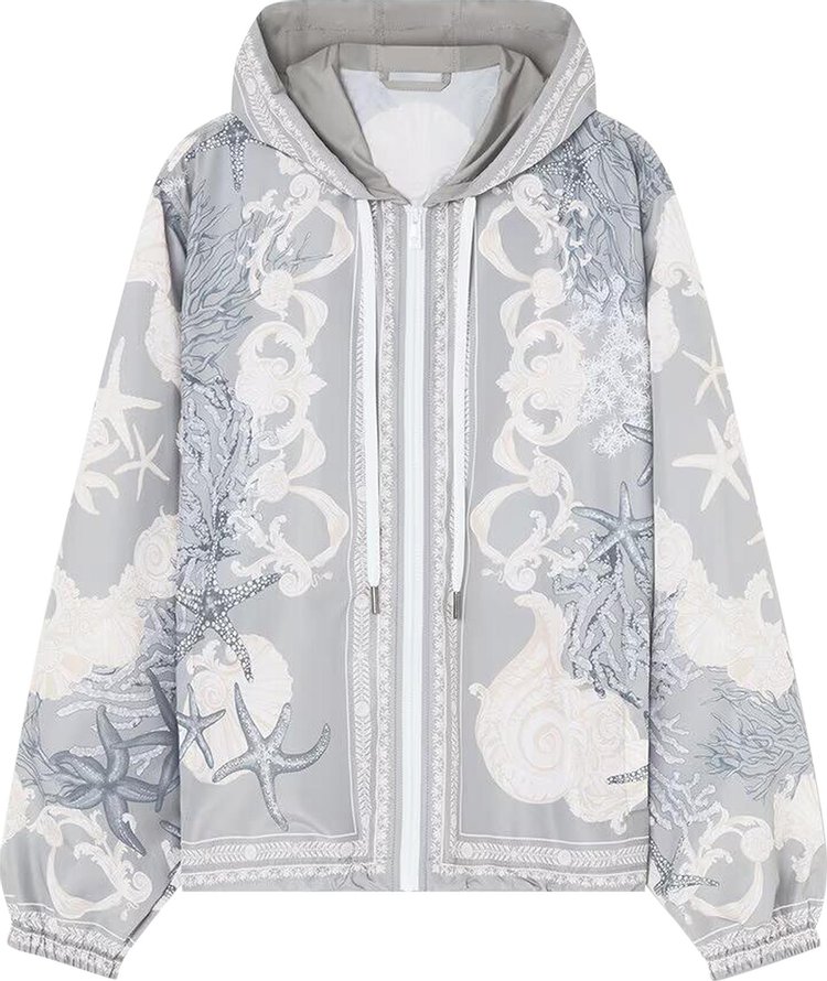 Versace La Vacanza Print Blouson ConcreteDusty BlueBone