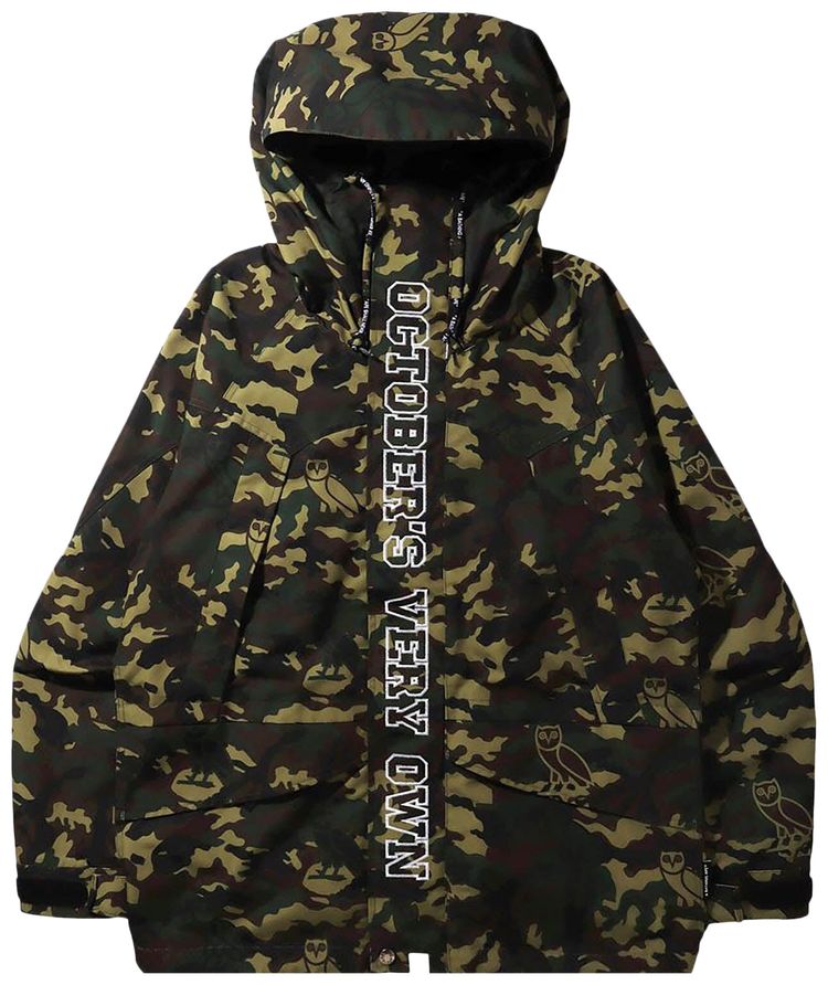 BAPE x OVO Woodland Camo Snowboard Jacket Green