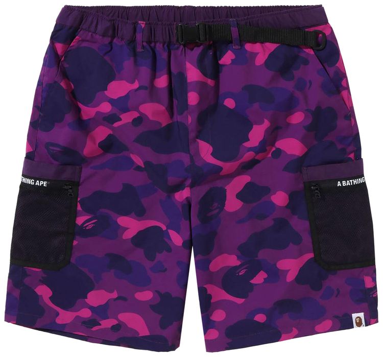 BAPE Color Camo Mesh Pocket Shorts Purple