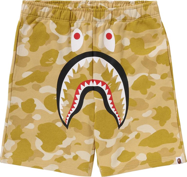 BAPE Color Camo Shark Sweat Shorts Yellow