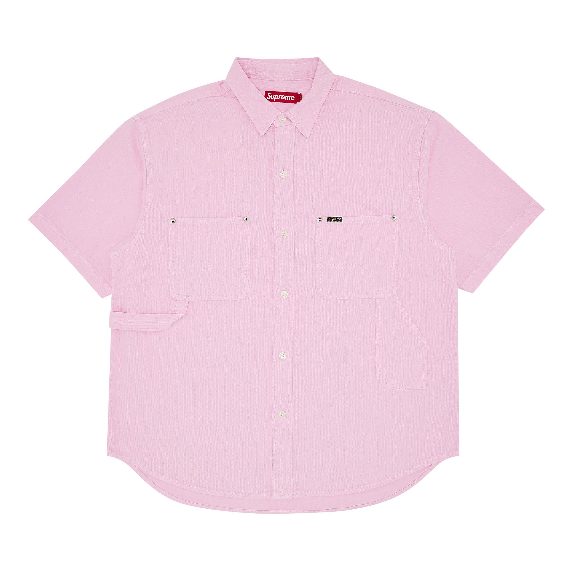 Buy Supreme Loose Fit Short-Sleeve Denim Painter Shirt 'Pink