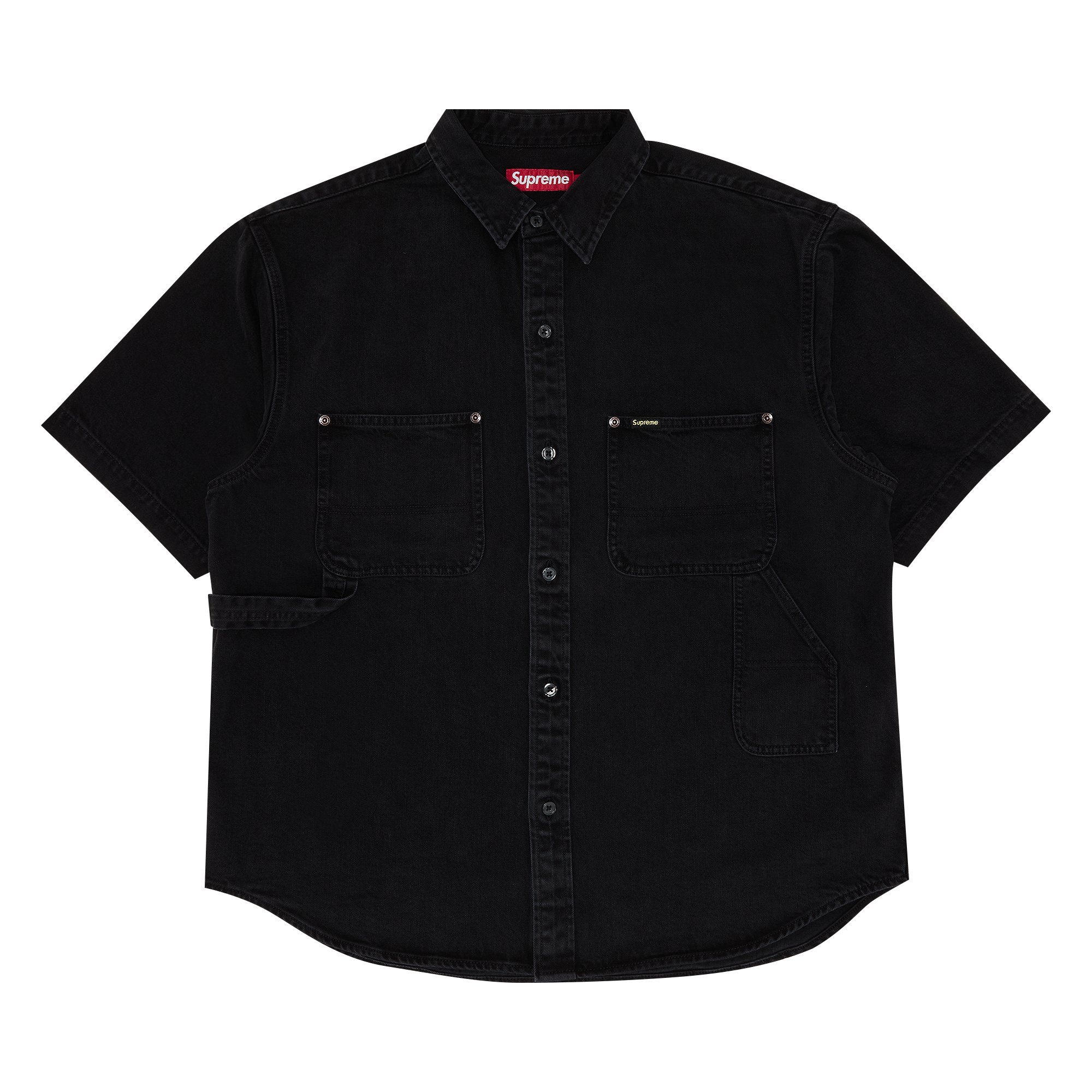 Supreme Loose Fit Short-Sleeve Denim Painter Shirt 'Black'