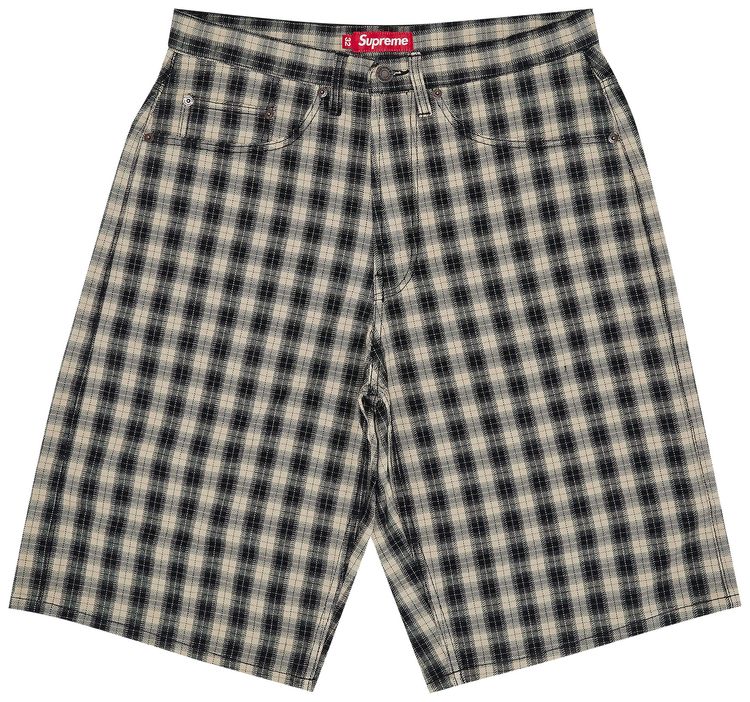 Supreme Plaid Baggy Short Black