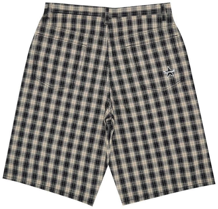 Supreme Plaid Baggy Short Black