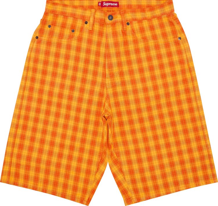 Supreme Plaid Baggy Short Orange