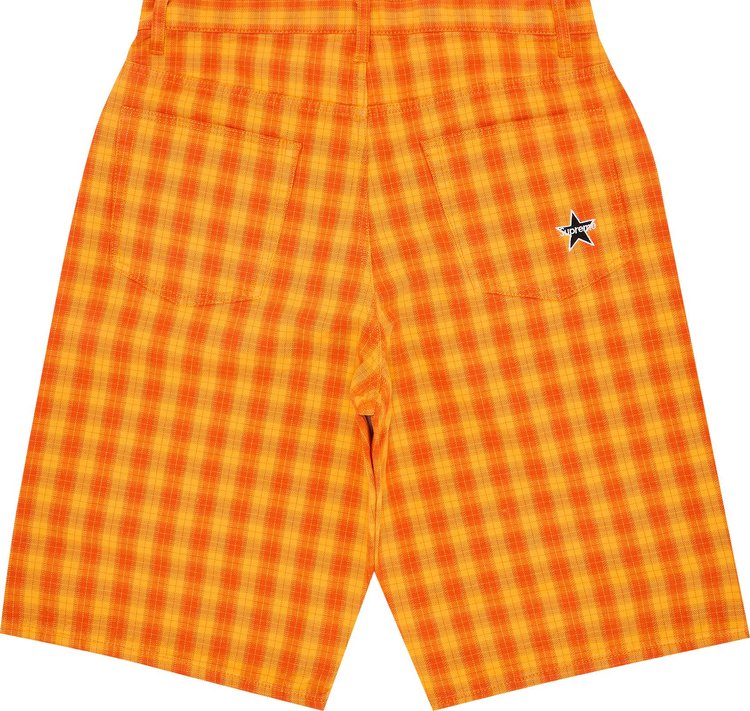 Supreme Plaid Baggy Short Orange