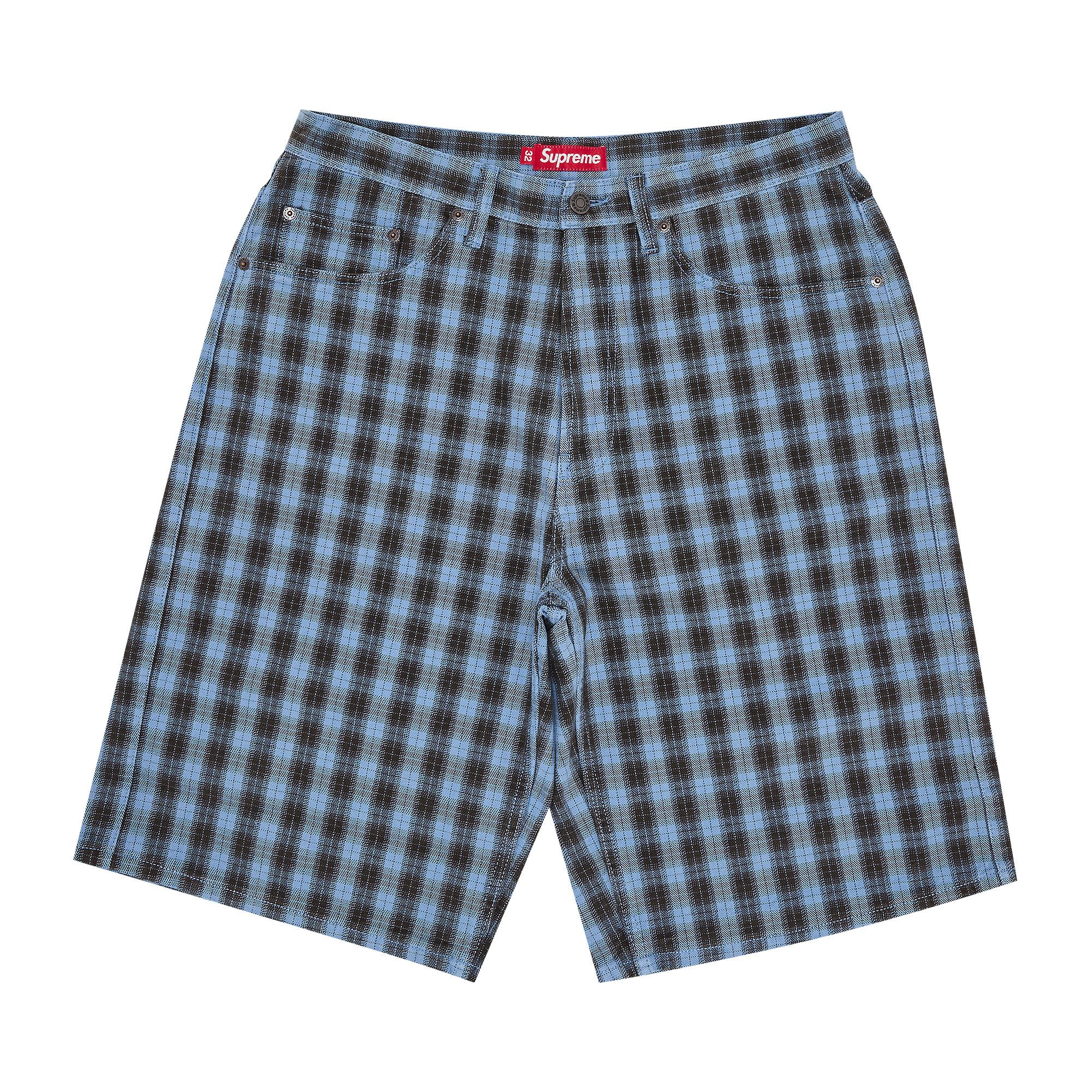 人気アイテム Supreme 30 Size Plaid 'Blue' Short Baggy パンツ