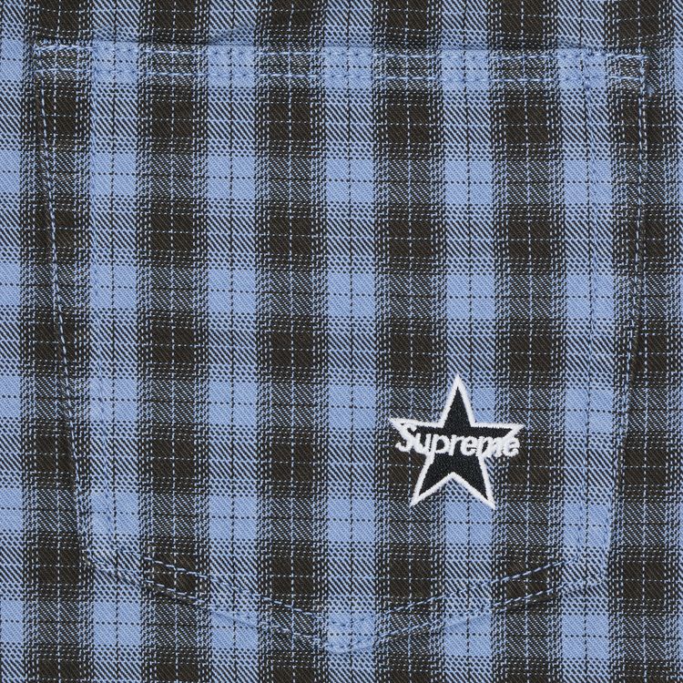 Supreme Plaid Baggy Short Blue