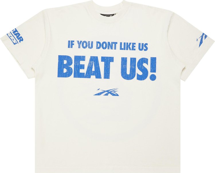 Hellstar Beat Us T Shirt WhiteBlue