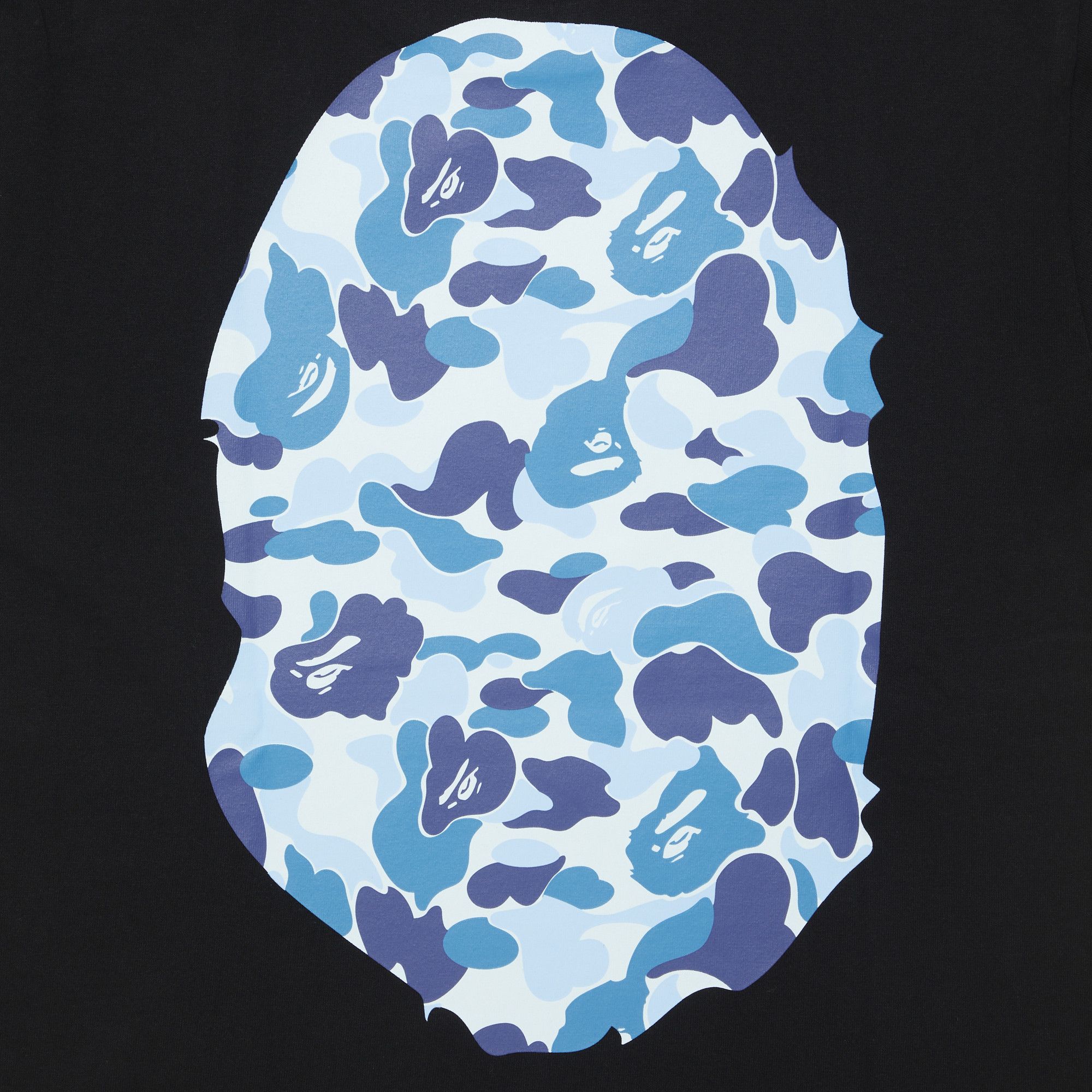 Buy BAPE ABC Camo Big Ape Head Tee 'Black/Blue' - 1K30 110 006