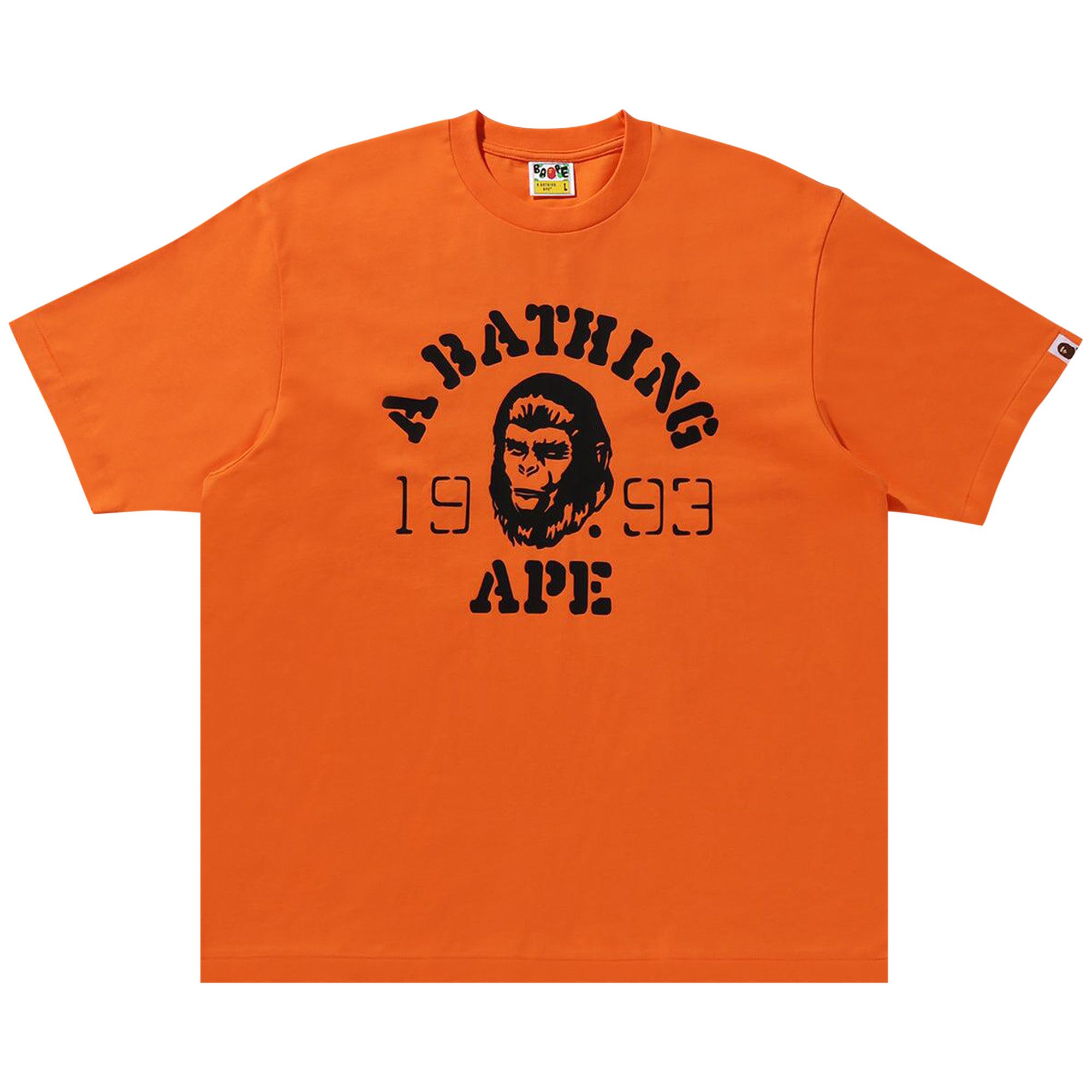 Buy BAPE OG Ape Head College Relaxed Fit Tee 'Orange' - 1K30