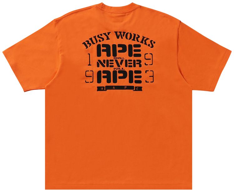 BAPE OG Ape Head College Relaxed Fit Tee Orange
