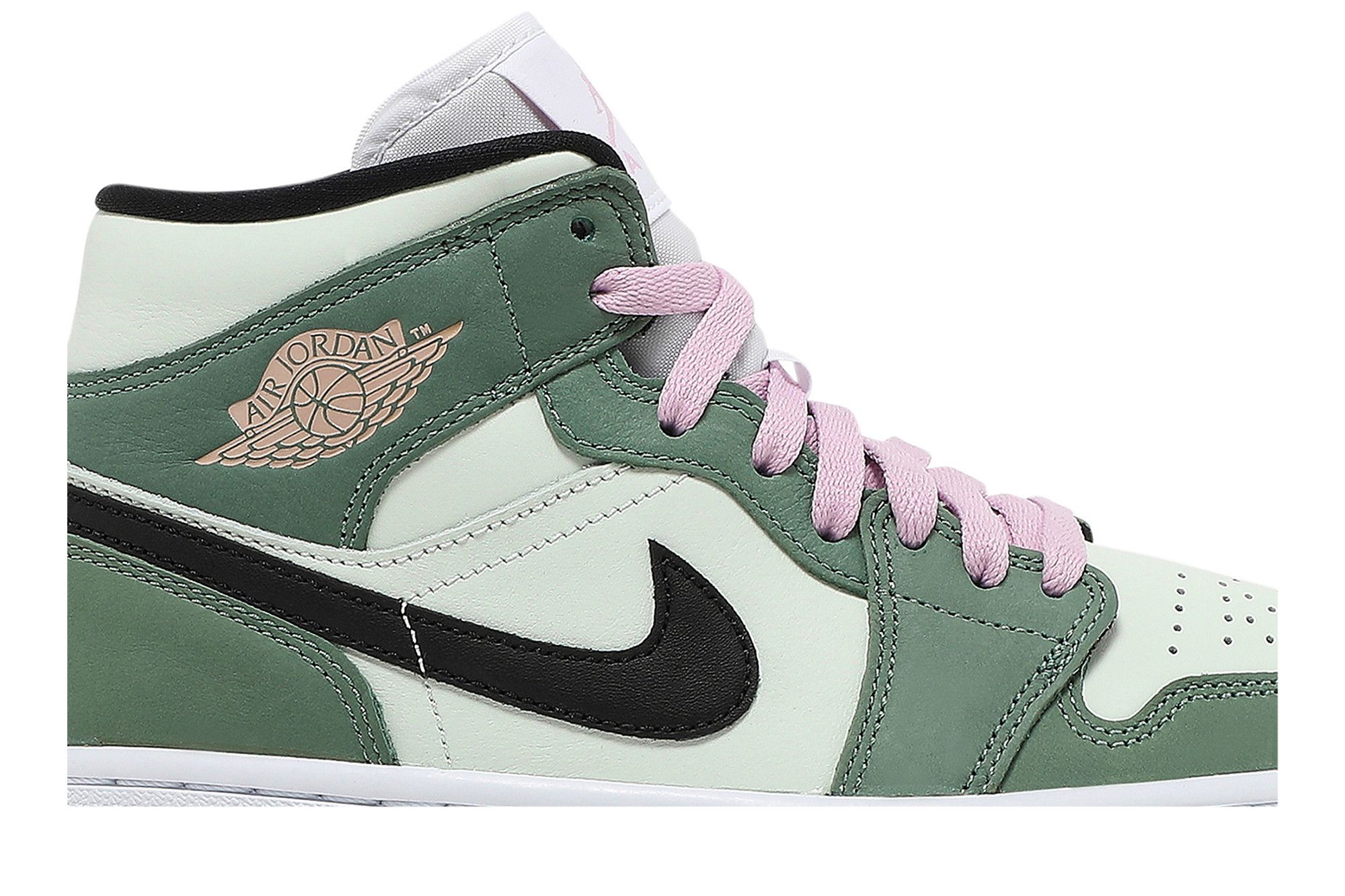 Air jordan pink and green on sale