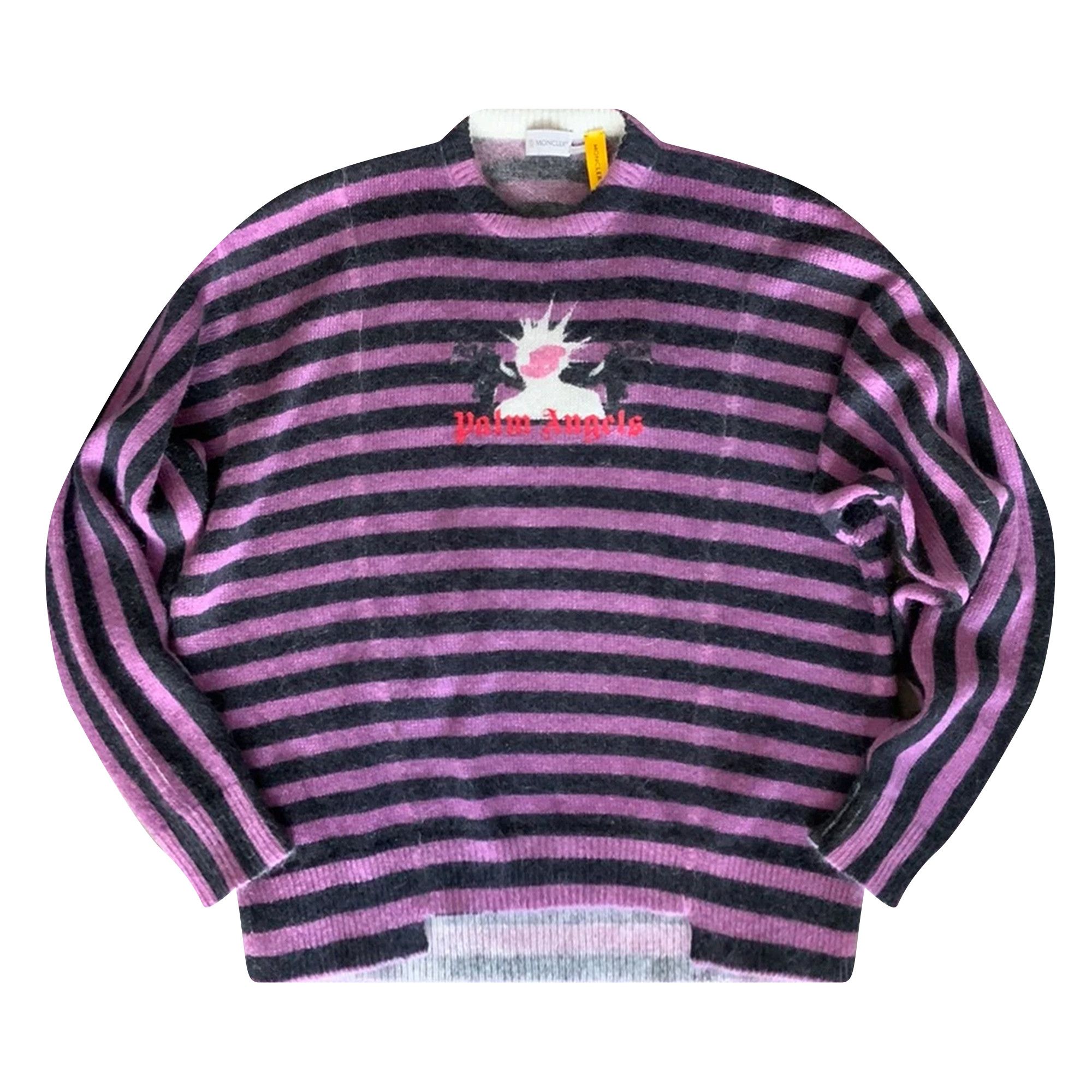 Buy Moncler Genius x Palm Angels Striped Sweater 'Purple/Black