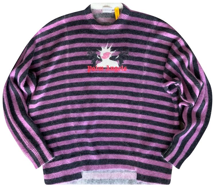 Moncler Genius x Palm Angels Striped Sweater PurpleBlack