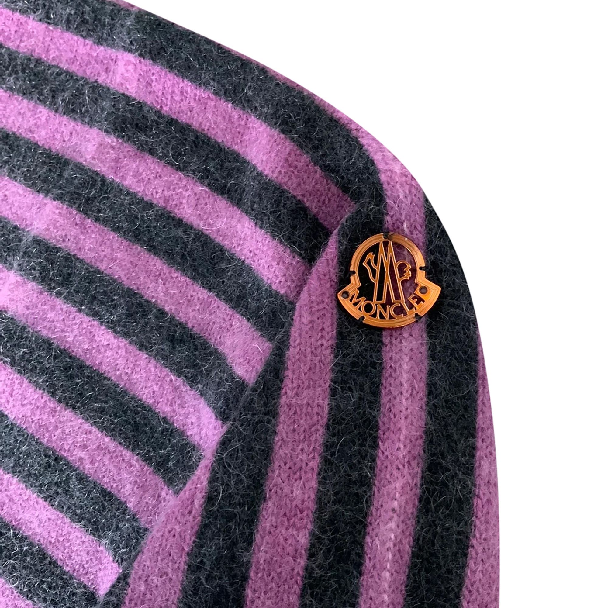Buy Moncler Genius x Palm Angels Striped Sweater 'Purple/Black