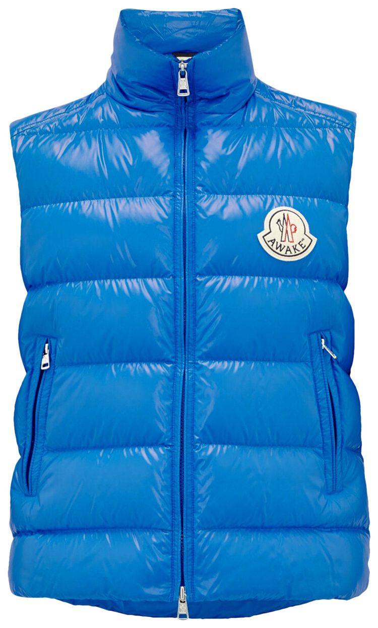 Moncler Genius x Awake NY Back Print Down Gilet Blue