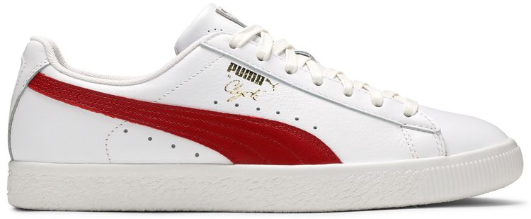 Puma Clyde Core Leather Foil White Cherry