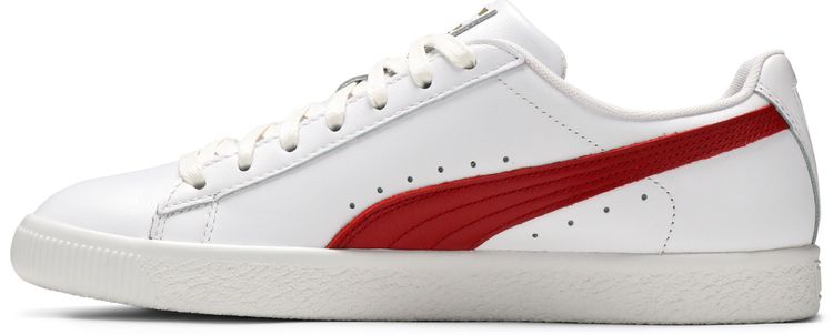 Puma Clyde Core Leather Foil White Cherry