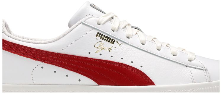 Puma Clyde Core Leather Foil White Cherry