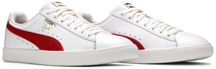 Puma Clyde Core Leather Foil White Cherry