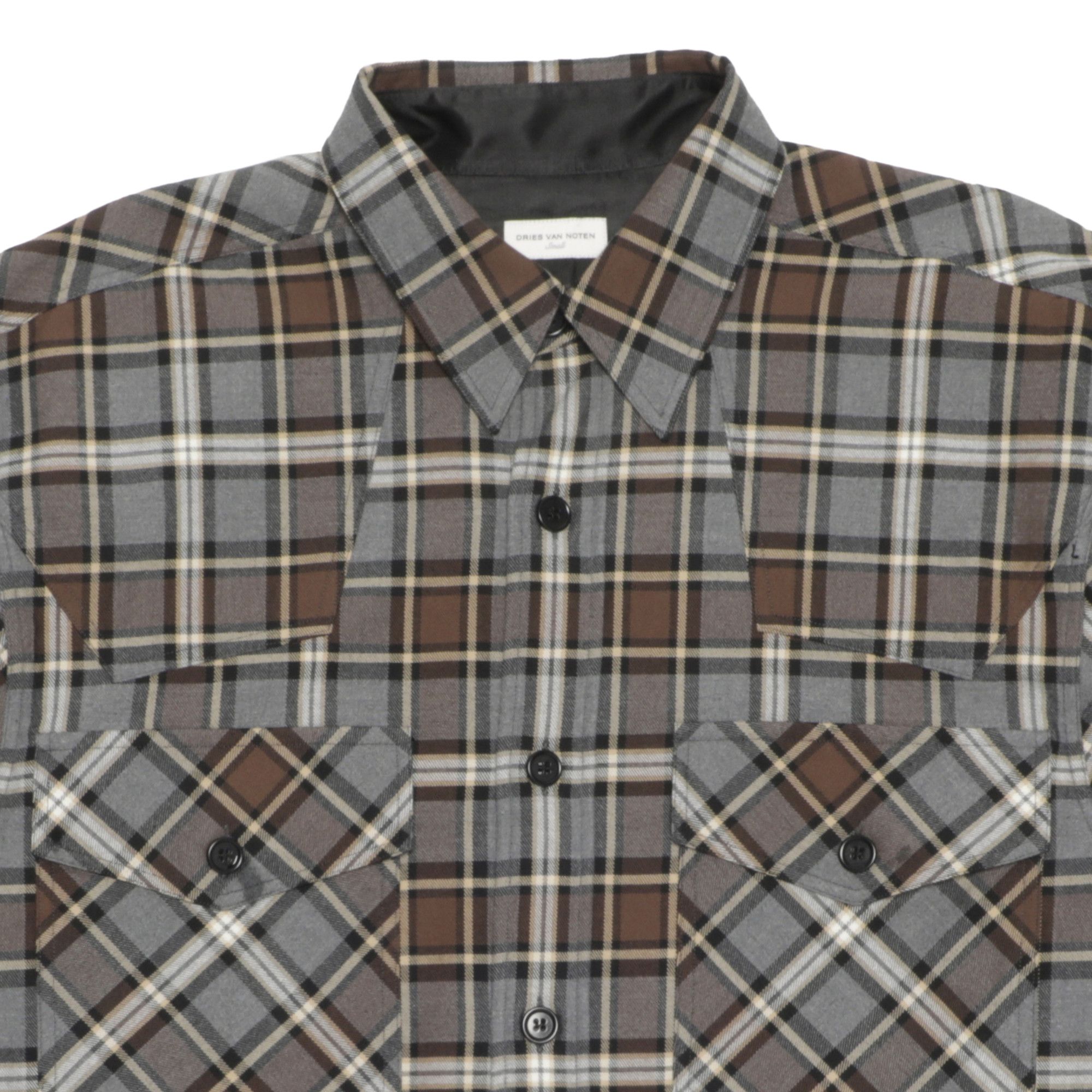 Buy Dries Van Noten Carwick Shirt 'Gray Plaid' - 202 20455