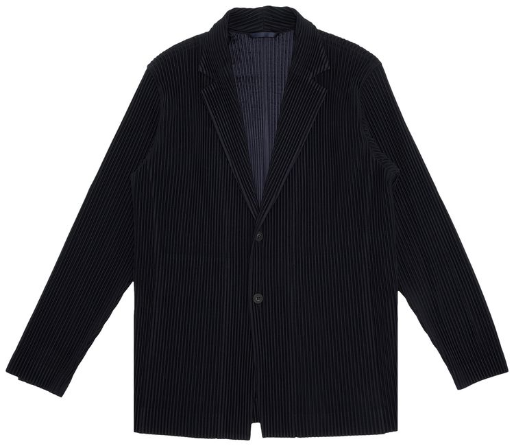 Homme Plisse Issey Miyake Pleated Blazer Navy