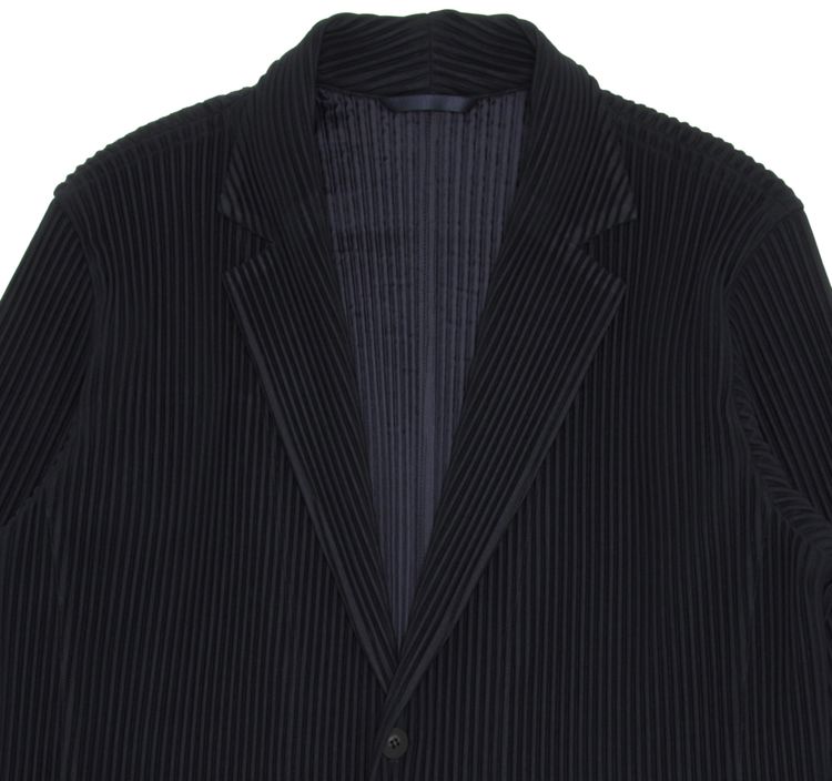 Homme Plisse Issey Miyake Pleated Blazer Navy