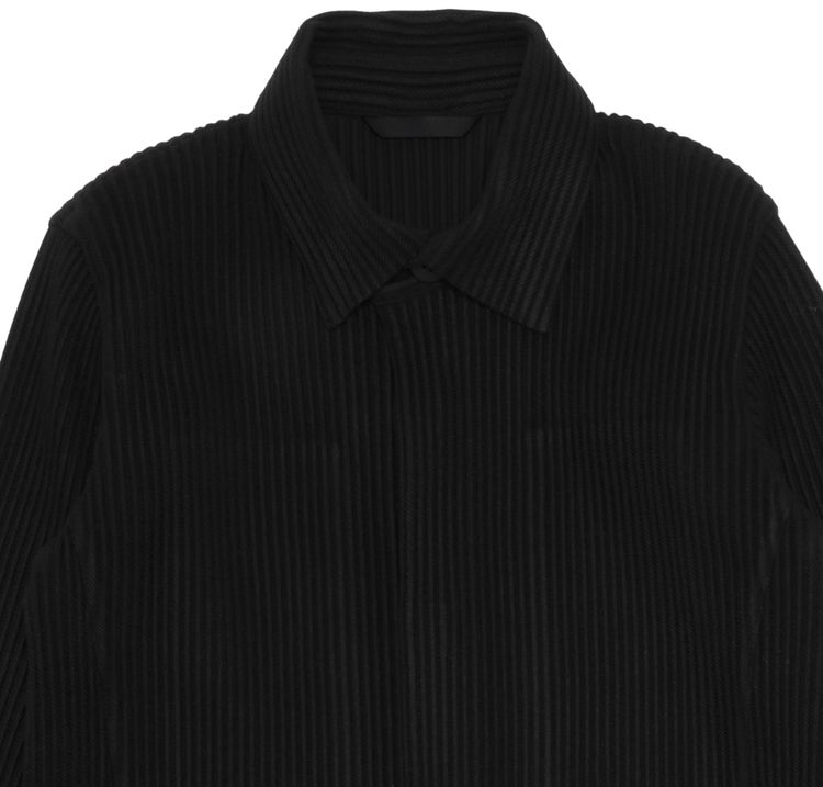 Homme Plisse Issey Miyake Basic Pleated Trench Coat Black