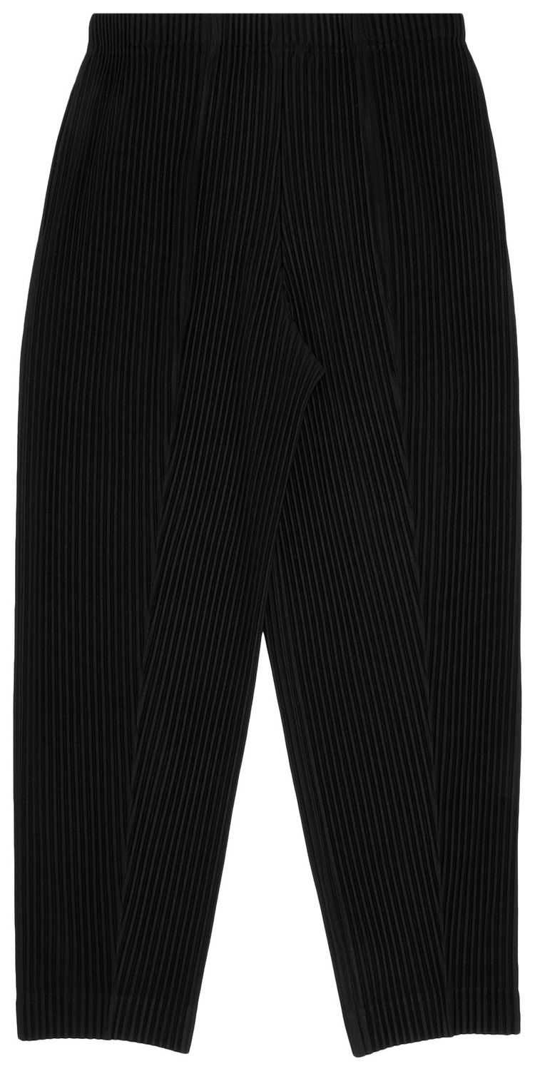 Homme Plisse Issey Miyake Pleated Straight Leg Trousers Black