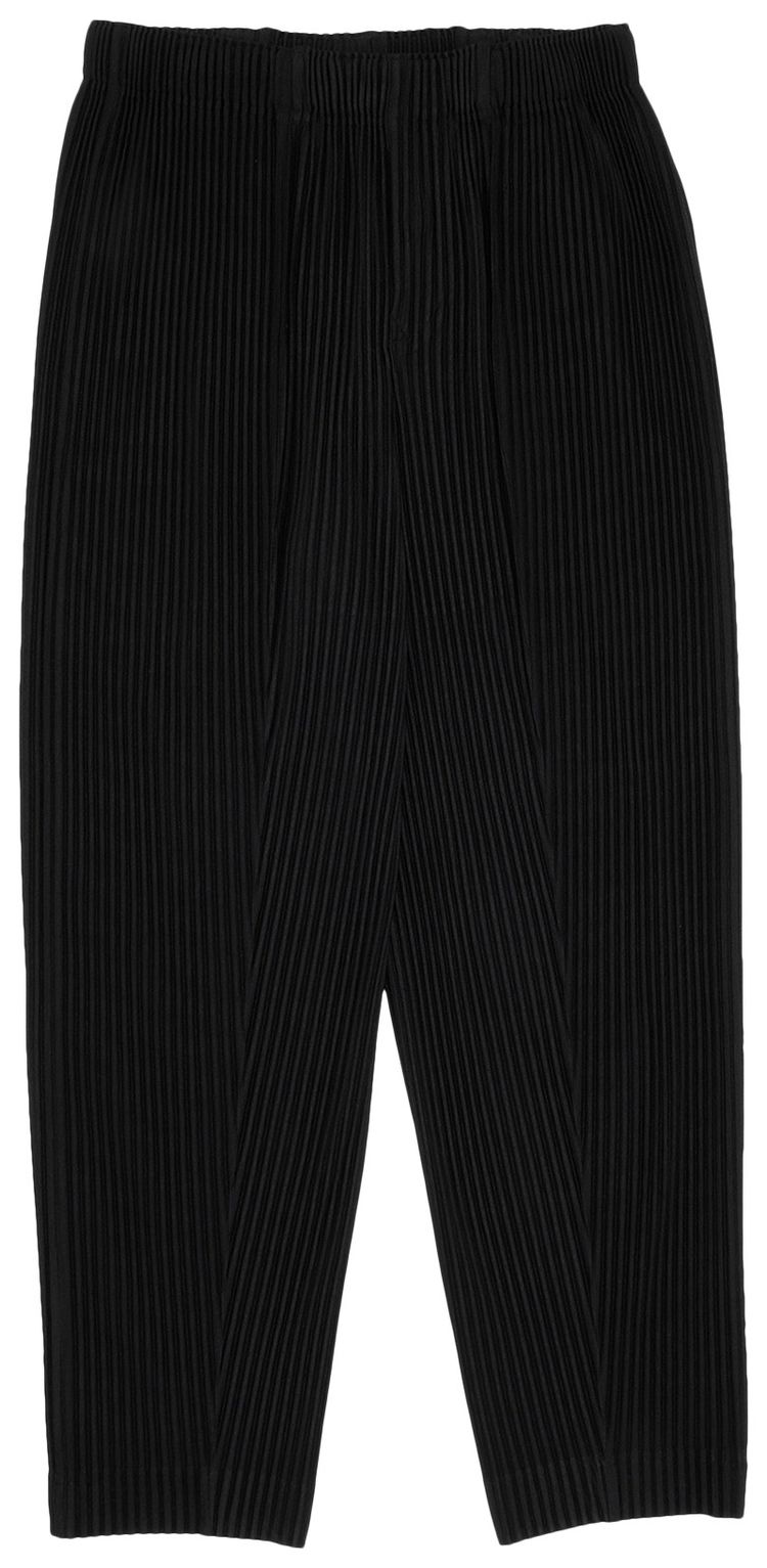 Homme Plisse Issey Miyake Pleated Straight Leg Trousers Black