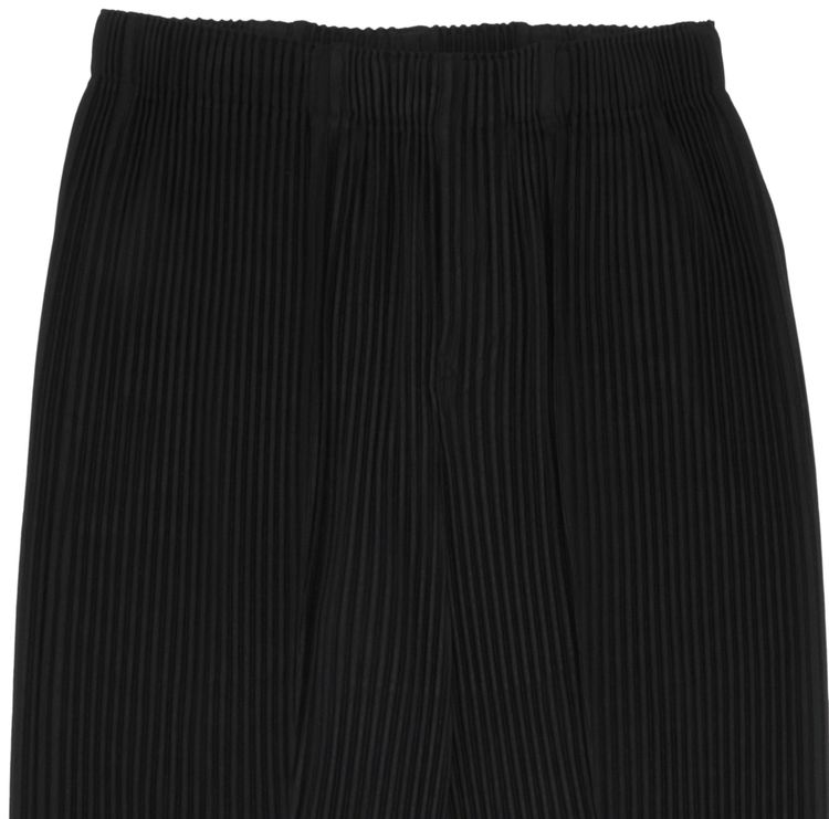 Homme Plisse Issey Miyake Pleated Straight Leg Trousers Black