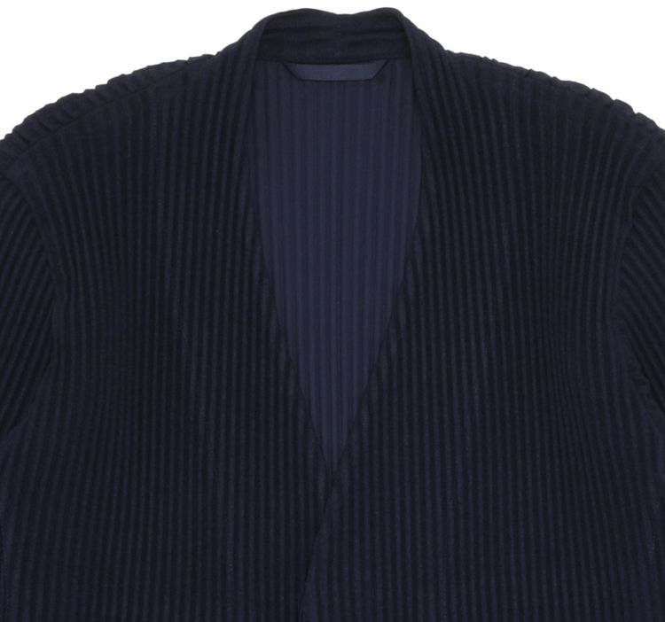 Homme Plisse Issey Miyake V Neck Jacket Navy