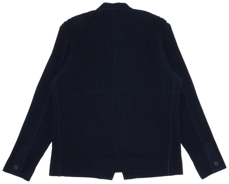 Homme Plisse Issey Miyake V Neck Jacket Navy