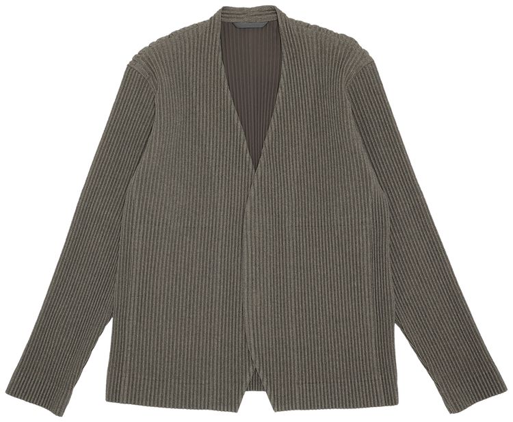 Homme Plisse Issey Miyake V Neck Jacket Brown