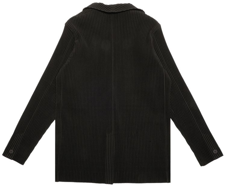 Homme Plisse Issey Miyake Pleated Button Down Jacket Dark Brown