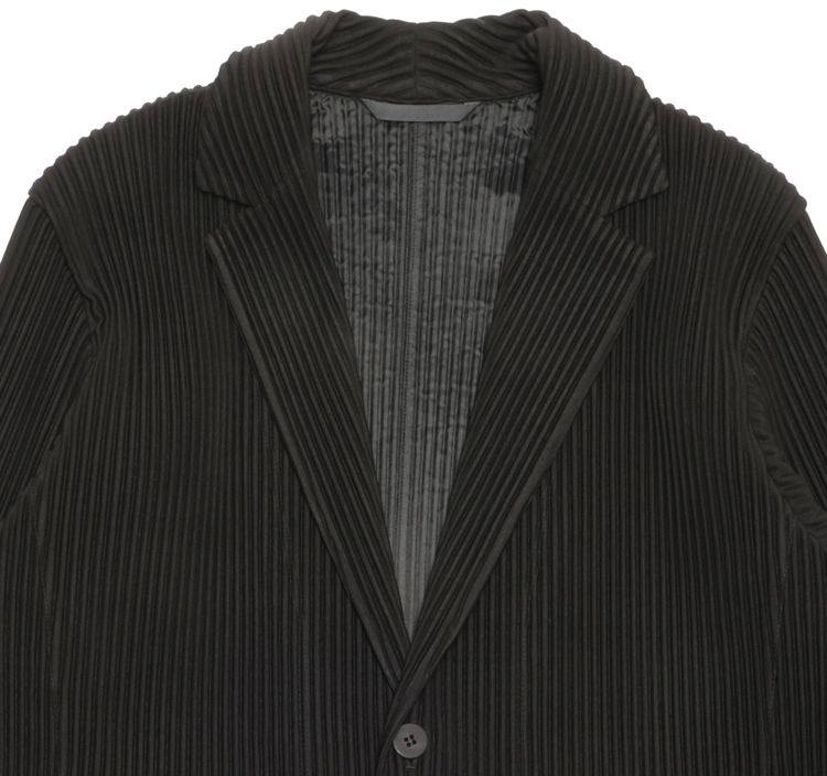 Homme Plisse Issey Miyake Pleated Button Down Jacket Dark Brown
