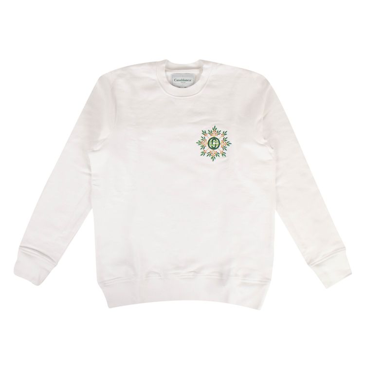 Casablanca Embroidered Logo Crewneck Sweatshirt White