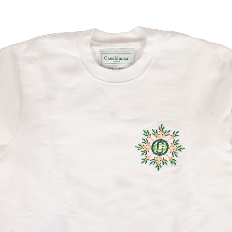 Casablanca Embroidered Logo Crewneck Sweatshirt White